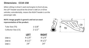 Sanderson CC10-158 dimension graphic