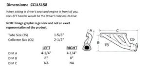 Sanderson CC1LS158 dimension graphic
