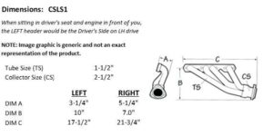 Sanderson CSLS1 dimension graphic