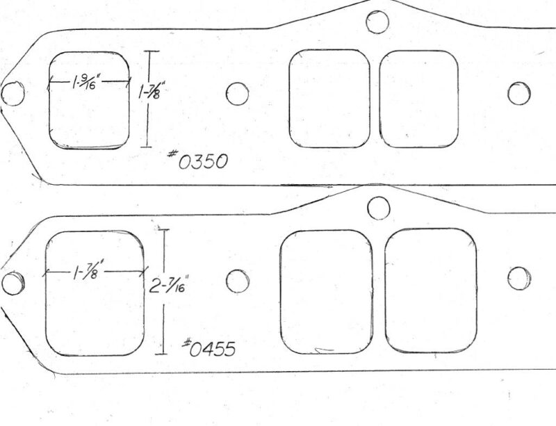 Sanderson Oldsmobile exhaust flange port dimensions, before tubes